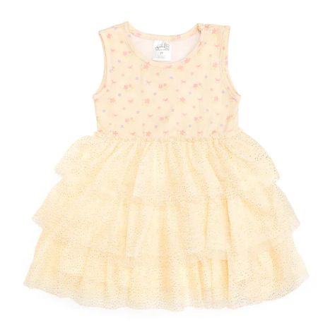 Sweet Wink: Lemon Floral Tank Tutu Dress