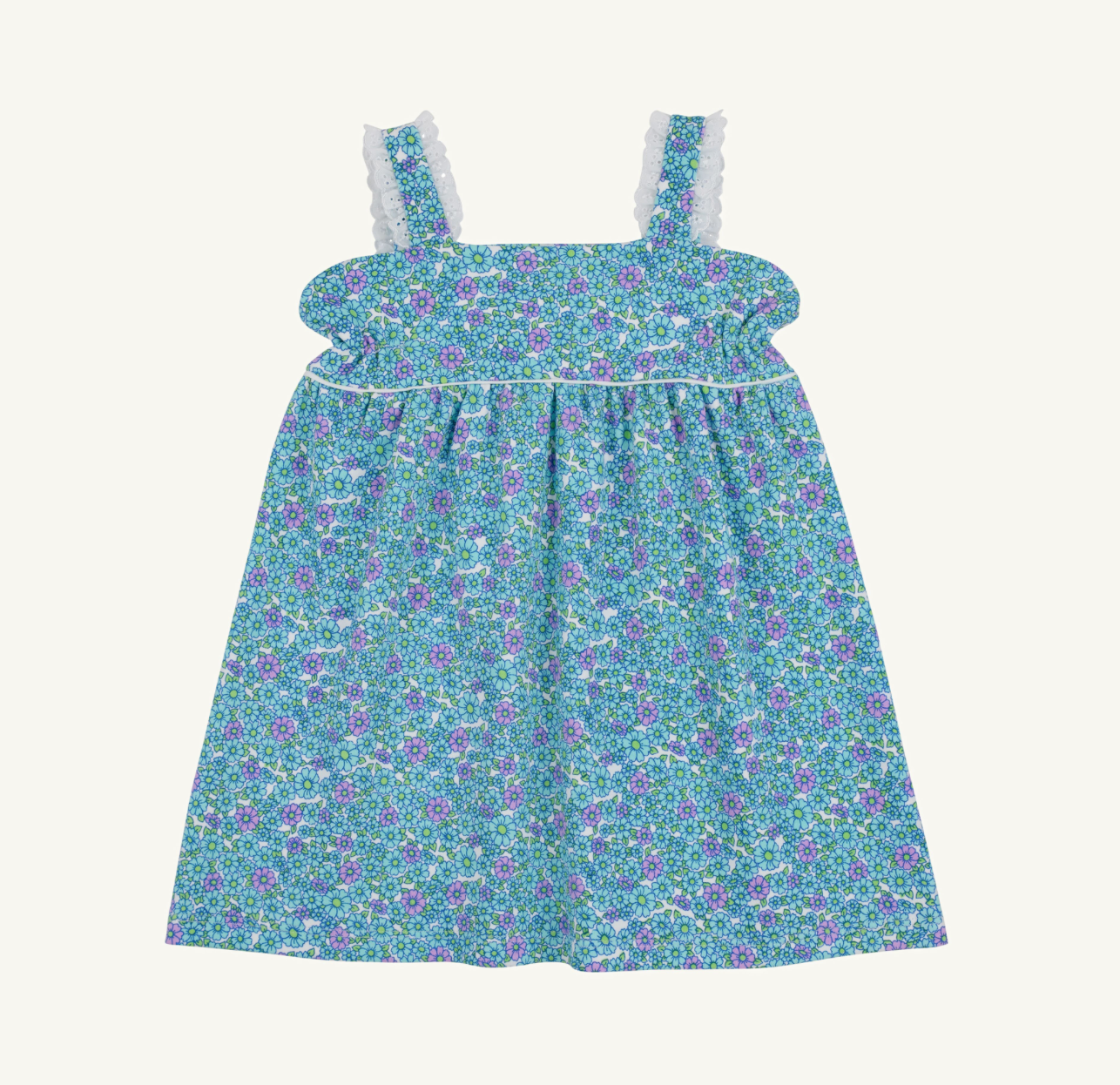 TBBC: Millie Day Dress - Pima - Fitzroy Floral/Worth Ave White