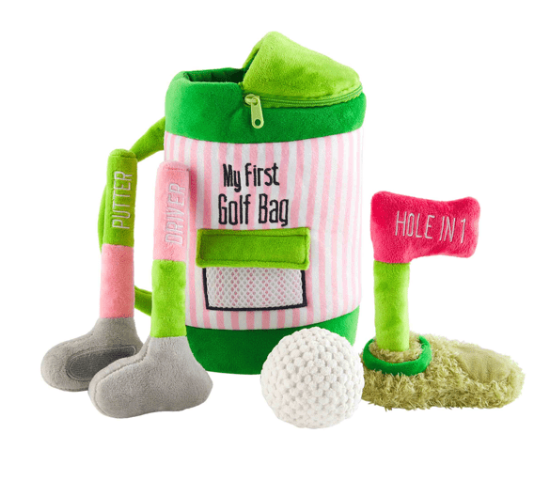 Mud Pie: GOLF BAG PLUSH SET PINK