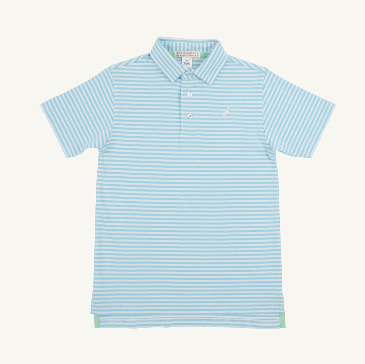 TBBC: Prim And Proper Polo Ss-pima - Brookline Blue Stripe/Worth Ave White