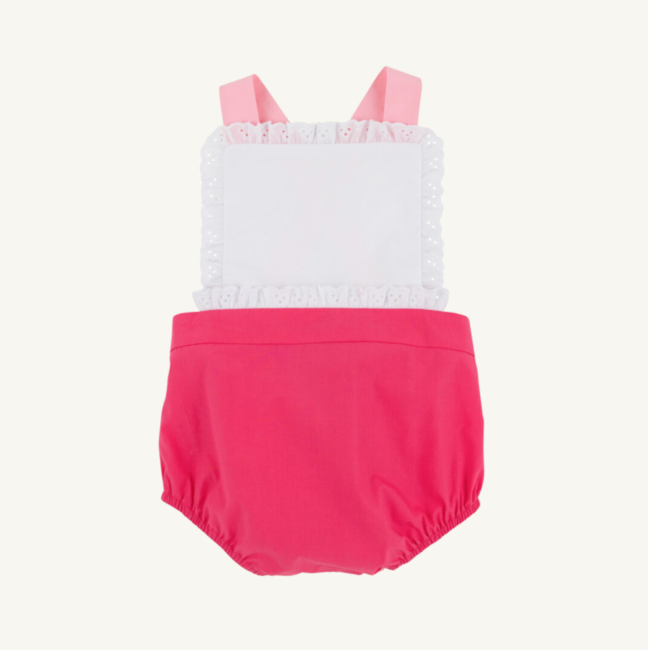 TBBC: Sally Sunsuit - Broadcloth - Palm Springs Punch/Sandpearl Pink