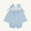 TBBC: Idabelle Bloomer Set-pima - Buckhead Blue/Worth Ave White
