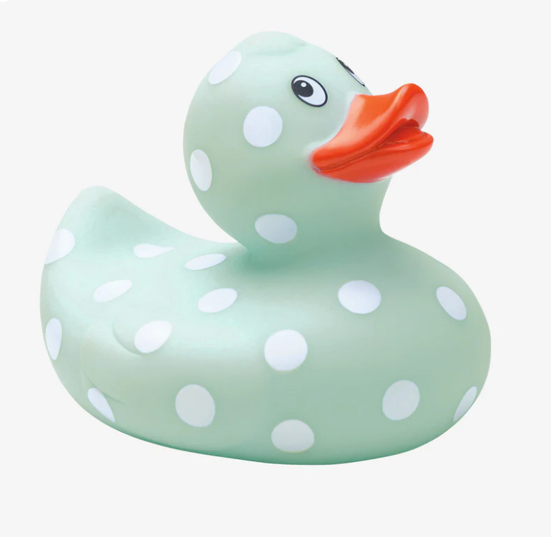 Elegant Baby: Blue Polka Dot Rubber Duckie