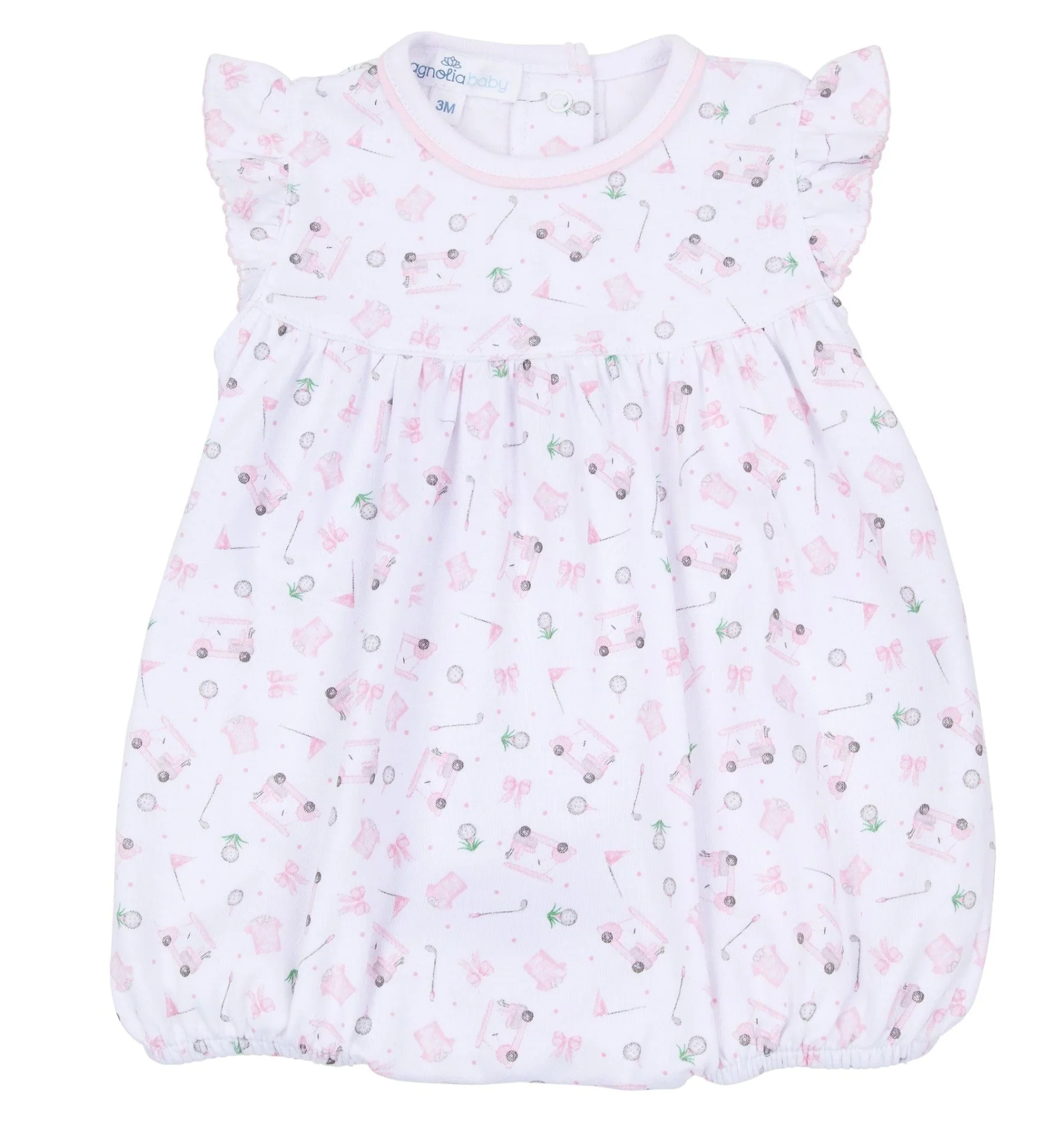 Magnolia Baby: Little Golfer Print Bubble - Pink