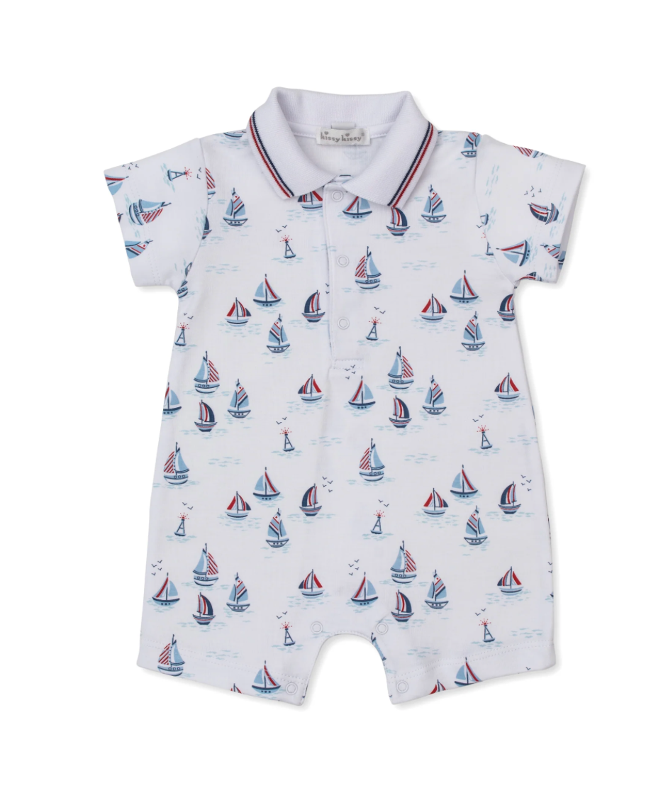 Kissy Kissy: Red, White, & Blue Regatta Short Playsuit