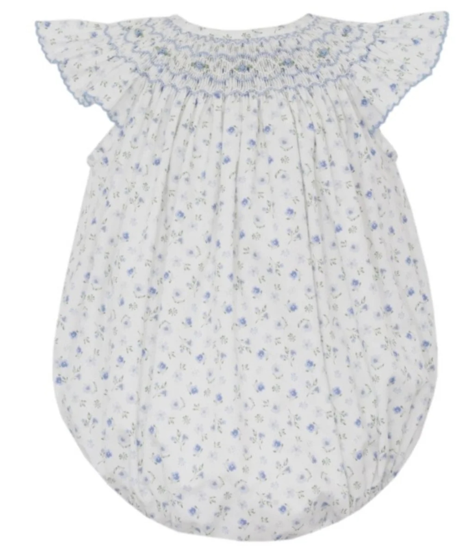 Petit Bebe: French Blue Floral Angel Wing Bishop Bubble