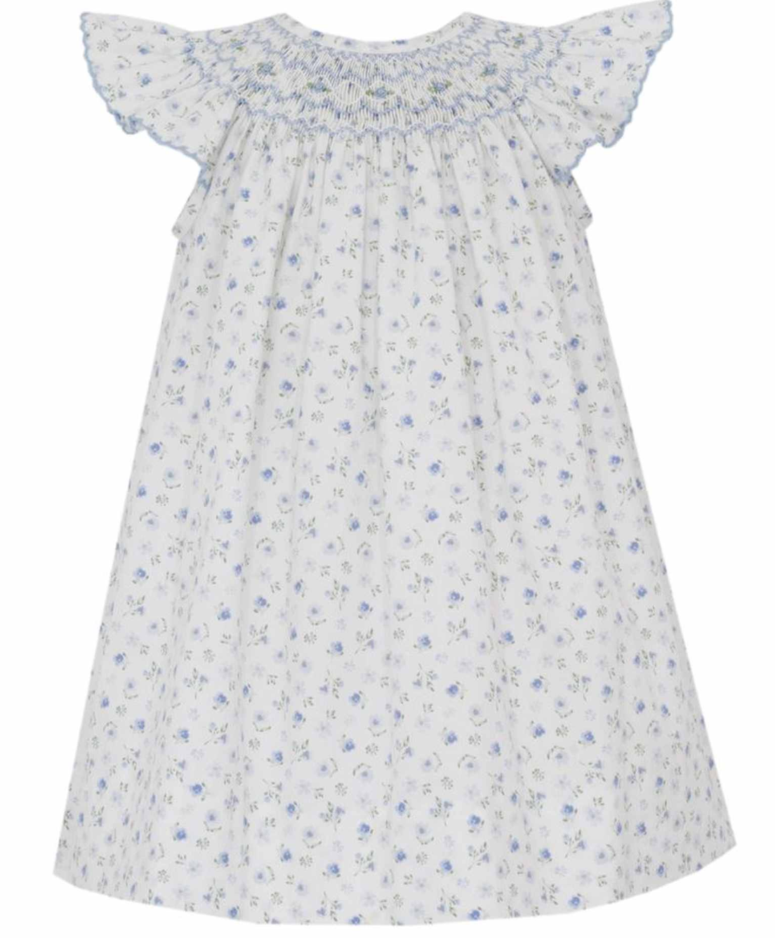 Petit Bebe: Lily French Blue Floral Bishop Dress