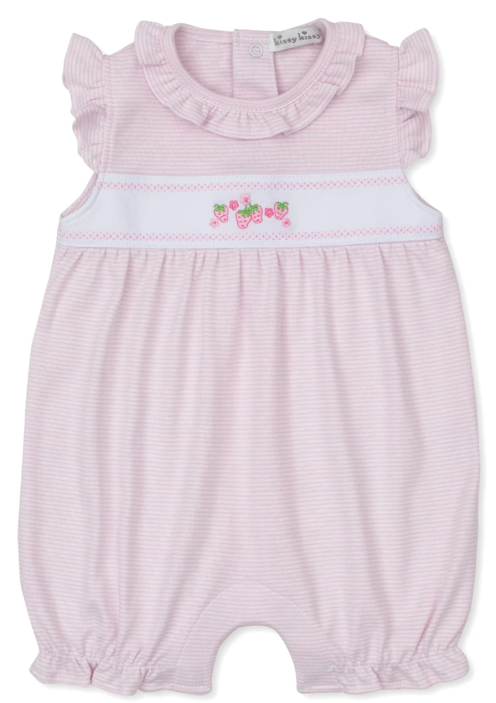 Kissy Kissy: Classic Treasures Pink Stripe Short Playsuit