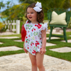 TBBC: Ruehling Ruffle Bubble - Pima - Berry Sweet/Worth Ave White