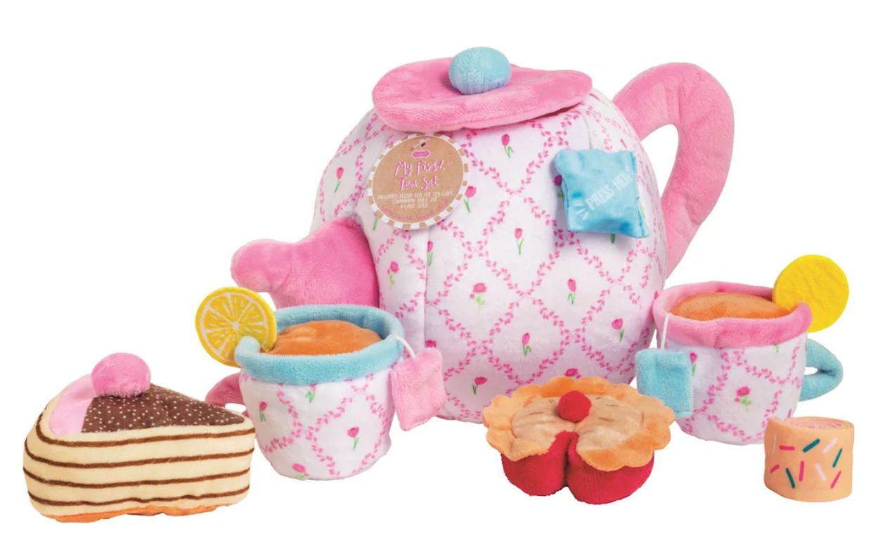 Mud Pie: Tea Party Pink Plush Set