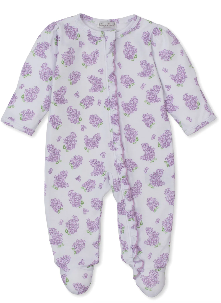 Kissy Kissy: Lilac Love Lilac Zip Footie