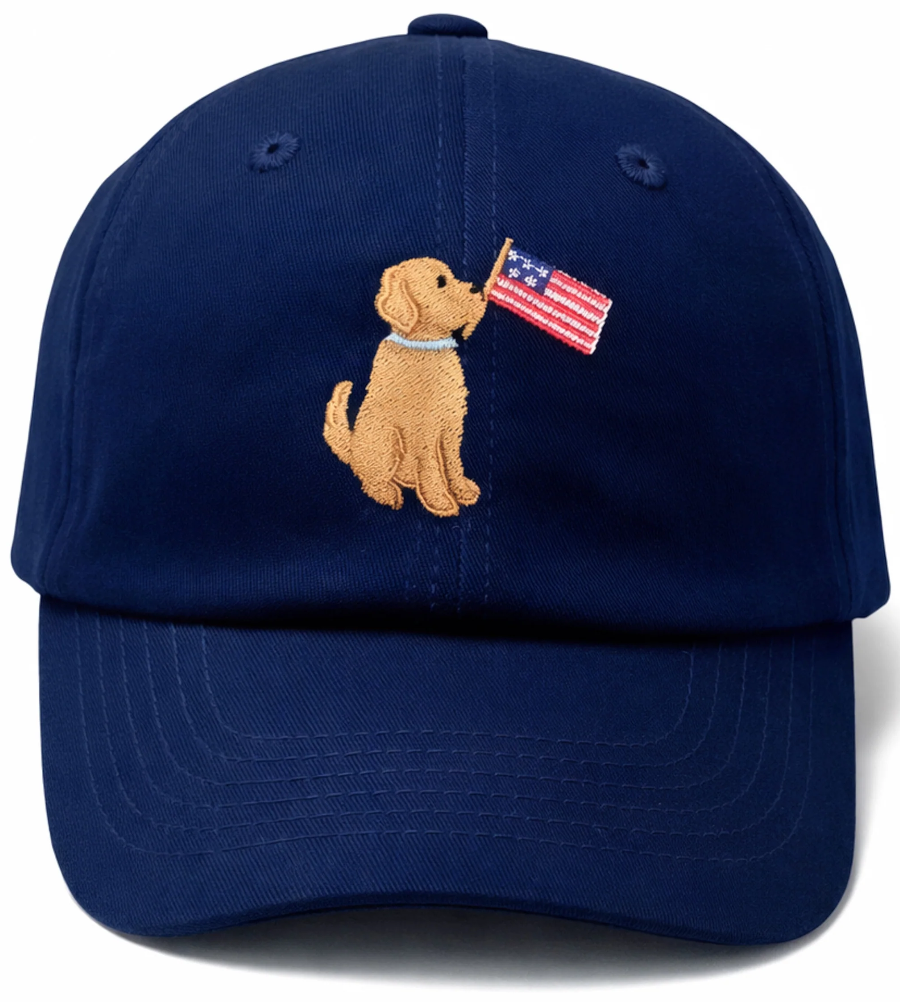 Bits & Bows: American Dog Baseball Hat
