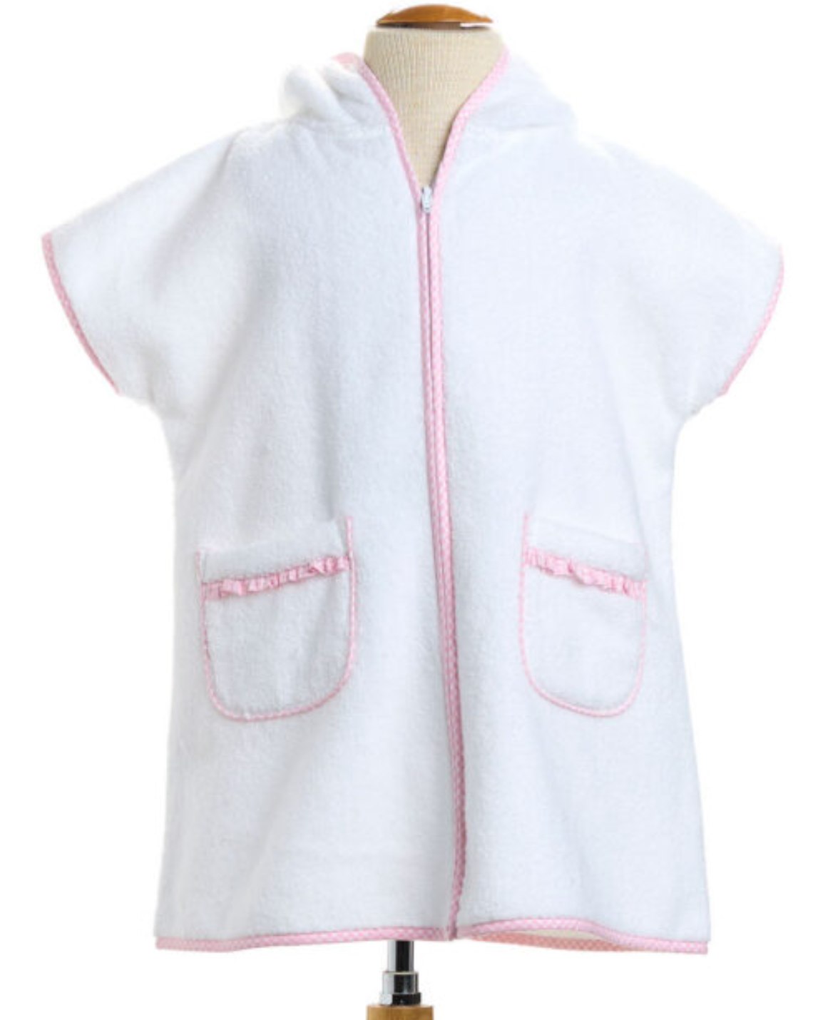 Terry Tots: Sleeveless Cover Up – Pink Gingham