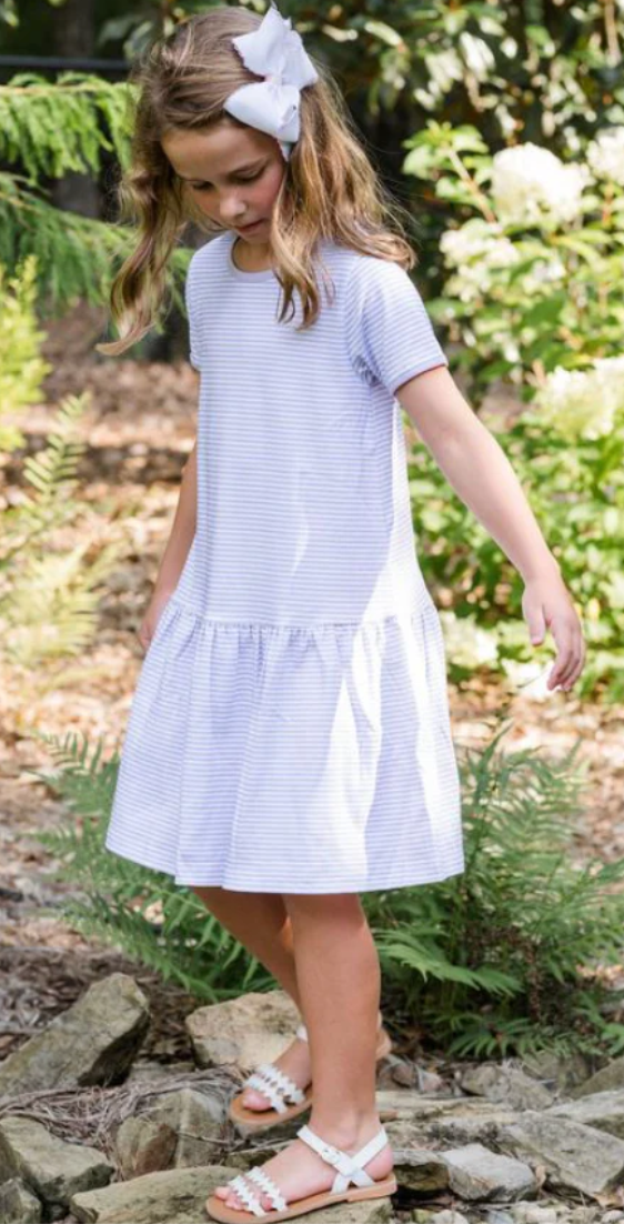 James & Lottie: Loren Dropwaist Dress Lavender Stripe