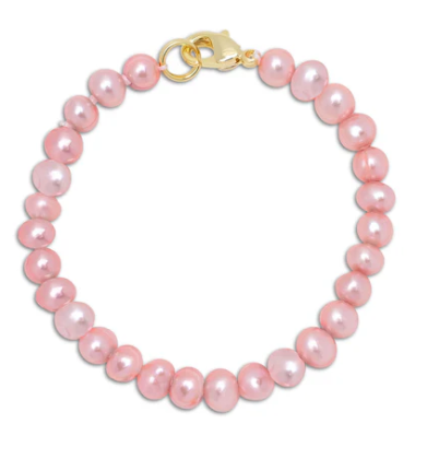 Lily Nily 4.5" Pink Freshwater Pearl Strand Bracelet (Baby)