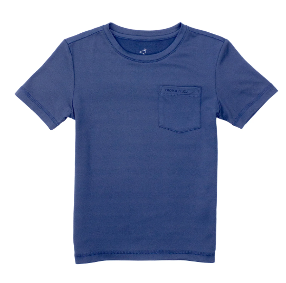 Properly Tide  Boys Ravine Pocket Tee SS Dusk Blue