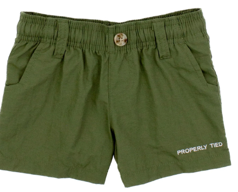 Properly Tied  Boys Mallard Short Olive