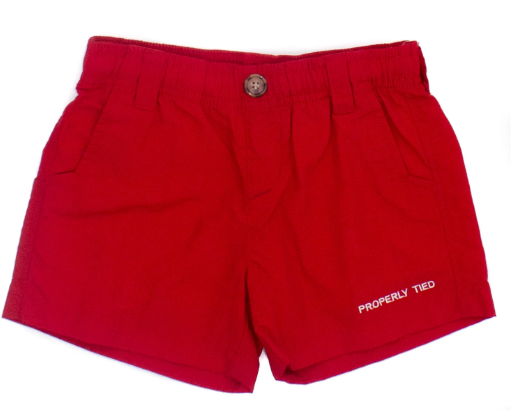 Properly Tied: Boys Mallard Short Red