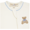 Magnolia Baby: Bear Hugs Hand-Embroidered Zip Footie - Sky