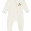 Magnolia Baby: Bear Hugs Hand-Embroidered Zip Footie - Sky