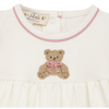Magnolia Baby: Bear Hugs Hand-Embroidered Bubble - Dusty Rose