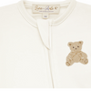 Magnolia Baby: Bear Hugs Hand-Embroidered Zip Footie - Ivory