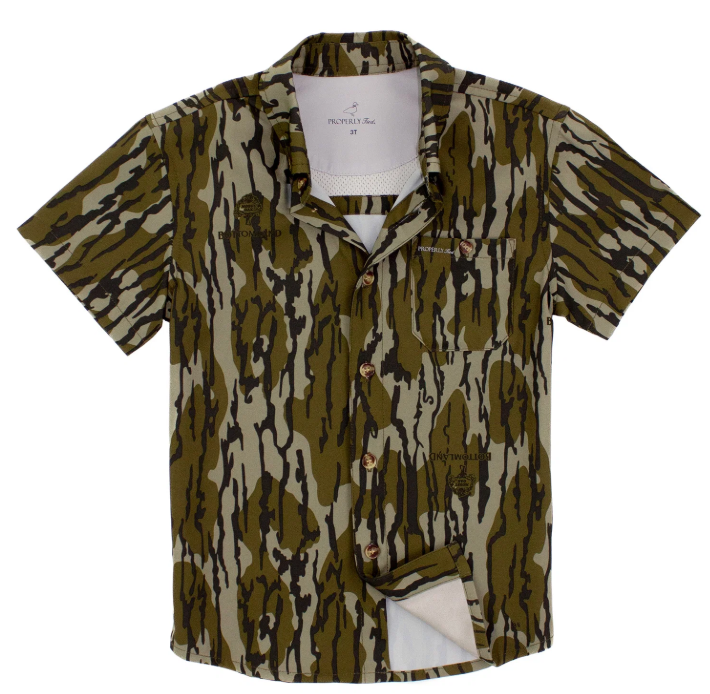 Properly Tied: Boys Sportsman Field Shirt Mossy Oak Original Bottomland