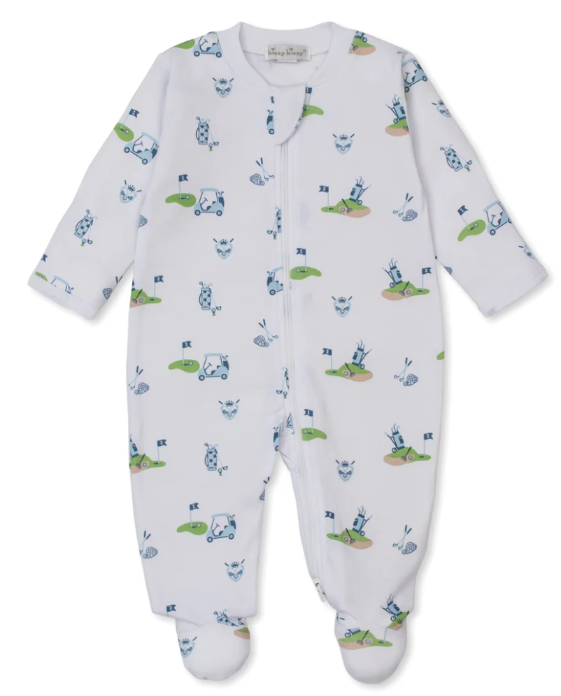 Kissy Kissy: Golf Championship Blue Zip Footie