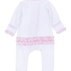 Magnolia Baby: Sweet St Nick Applique Ruffle Zip Footie- Pink