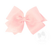 wee ones: Organza and Grosgrain Overlay Hair Bow - Light Pink