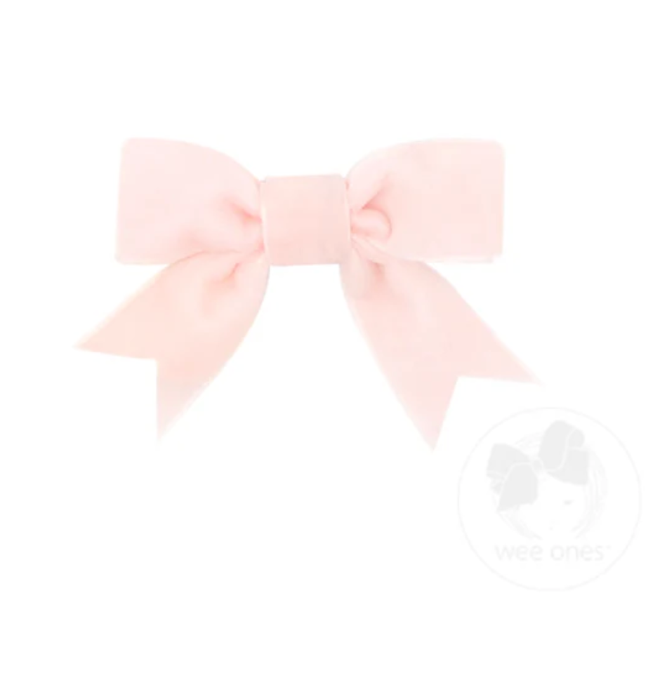 wee ones: Mini Velvet Two-Loop Bow with Fancy Cut Tail