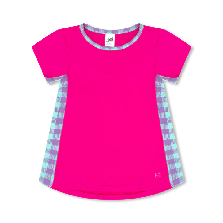 Set Athletics: Bridget Basic T - Power Pink, Totally Precious Check