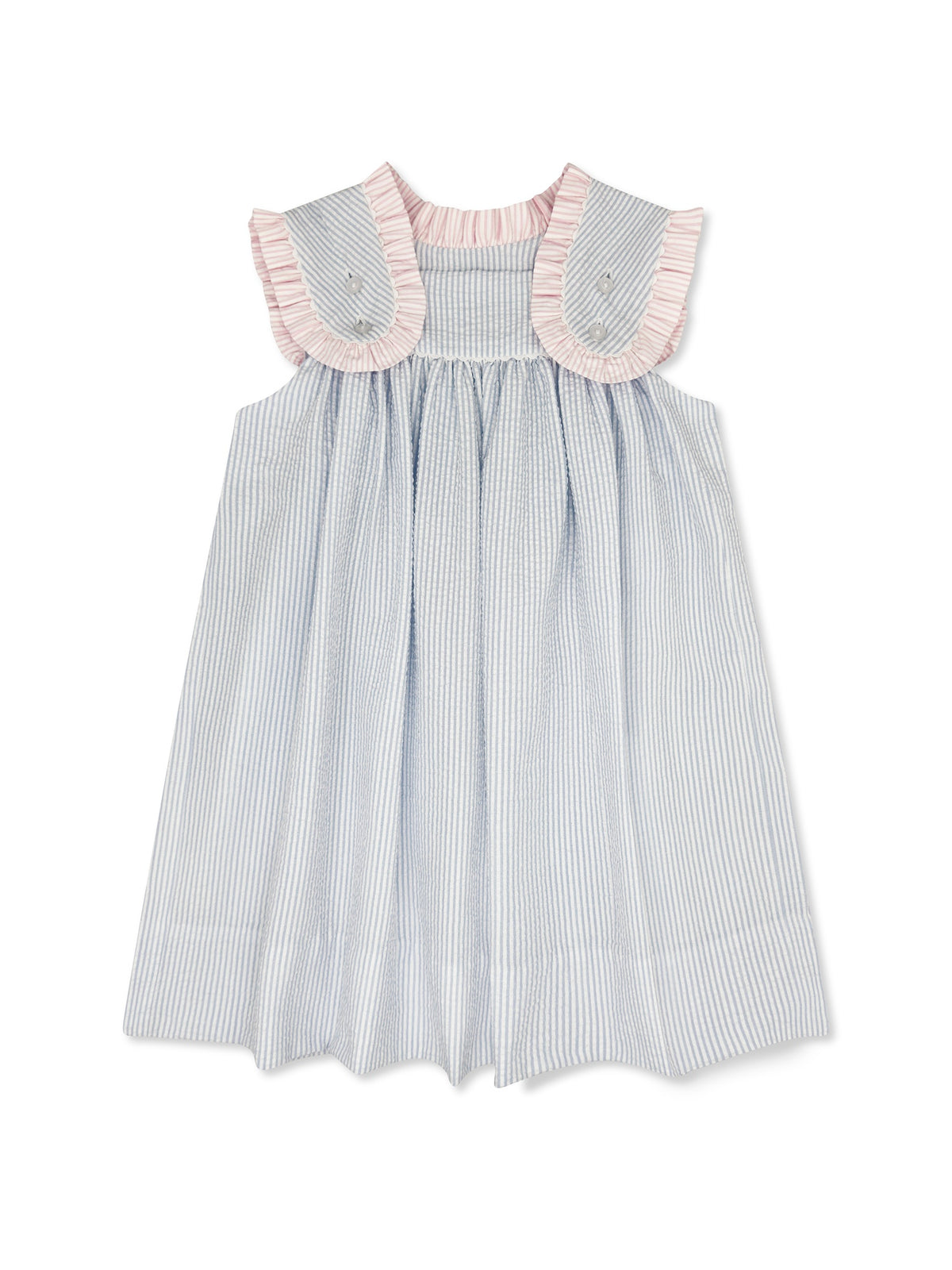 Lullaby Set: Frances Flap Dress - Simply Blue Seersucker, Simply Pink Seersucker