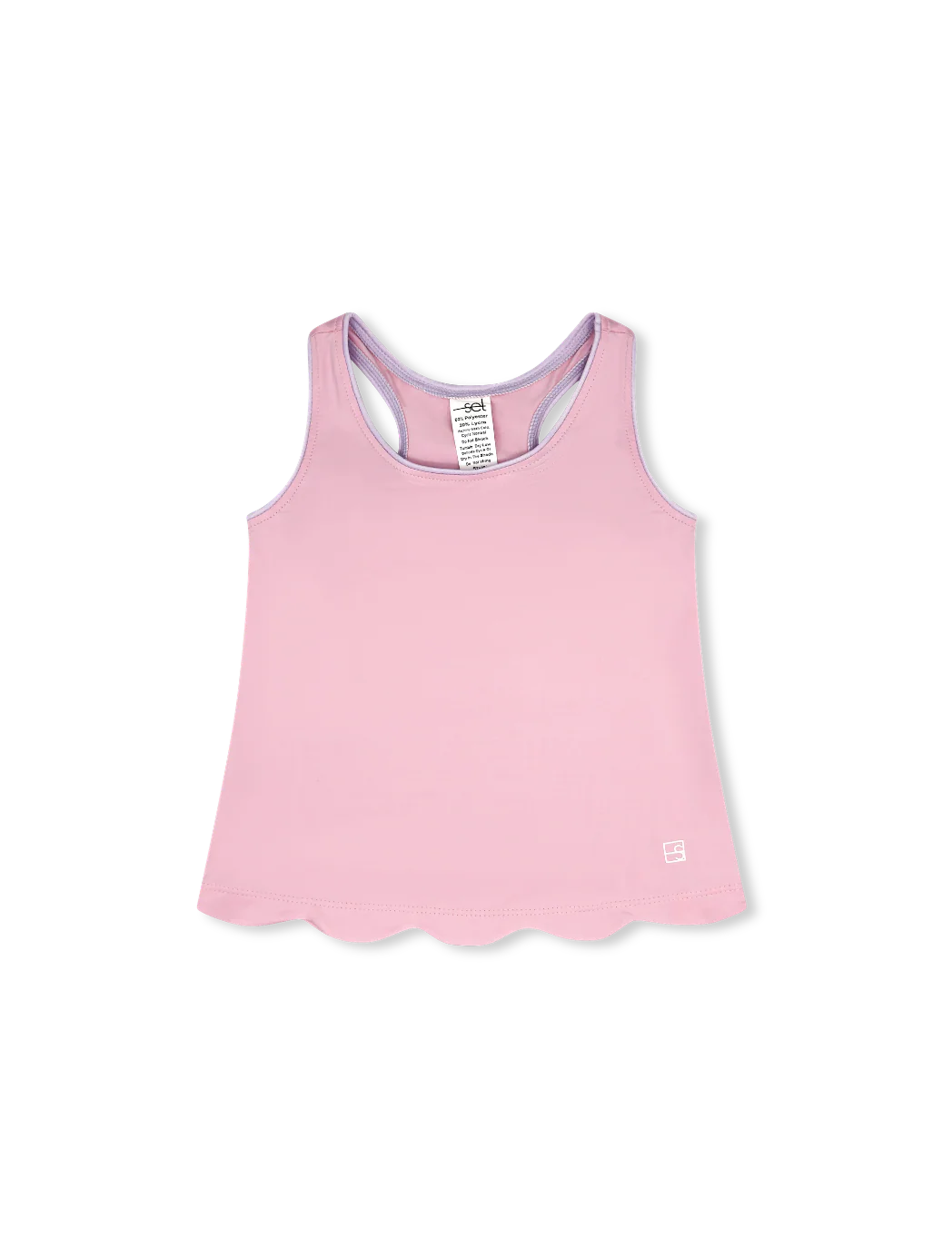 Set Athletics: Anna Scallop Tank - Cotton Candy Pink, Petal Purple