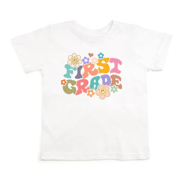 Sweet Wink: First Grade Retro Short Sleeve T-Shirt - White