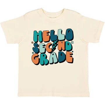 Sweet Wink: Hello Second Grade Short Sleeve T-Shirt - Natural