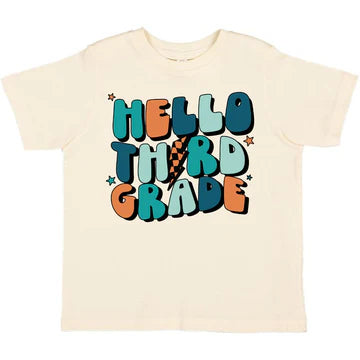 Sweet Wink: Hello Third Grade Short Sleeve T-Shirt - Natural