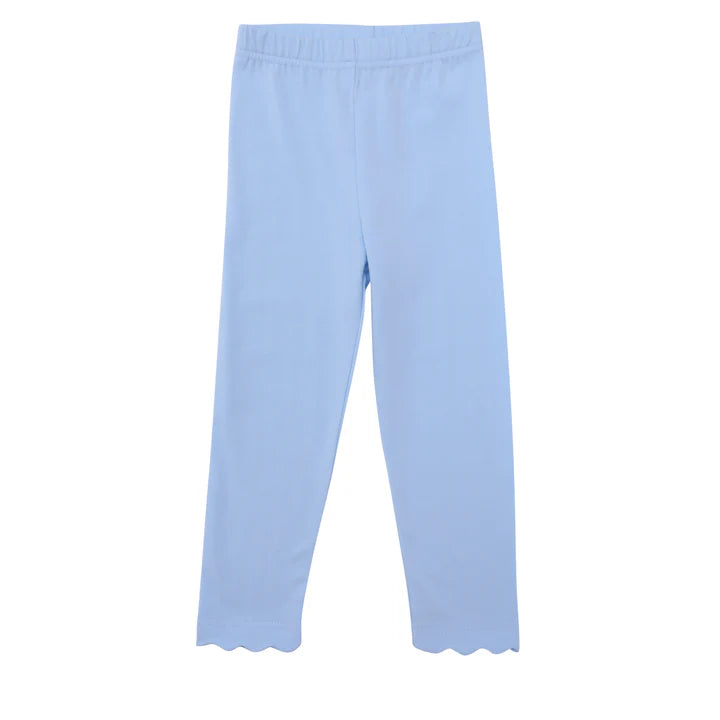 Trotter Street: Scalloped Leggings - Light Blue