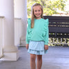 Trotter Street: Laura Ruffle Pullover -  Mint