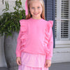 Trotter Street: Laura Ruffle Pullover -  Pink