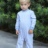 Trotter Street: Miller Romper - Steel Blue Stripe