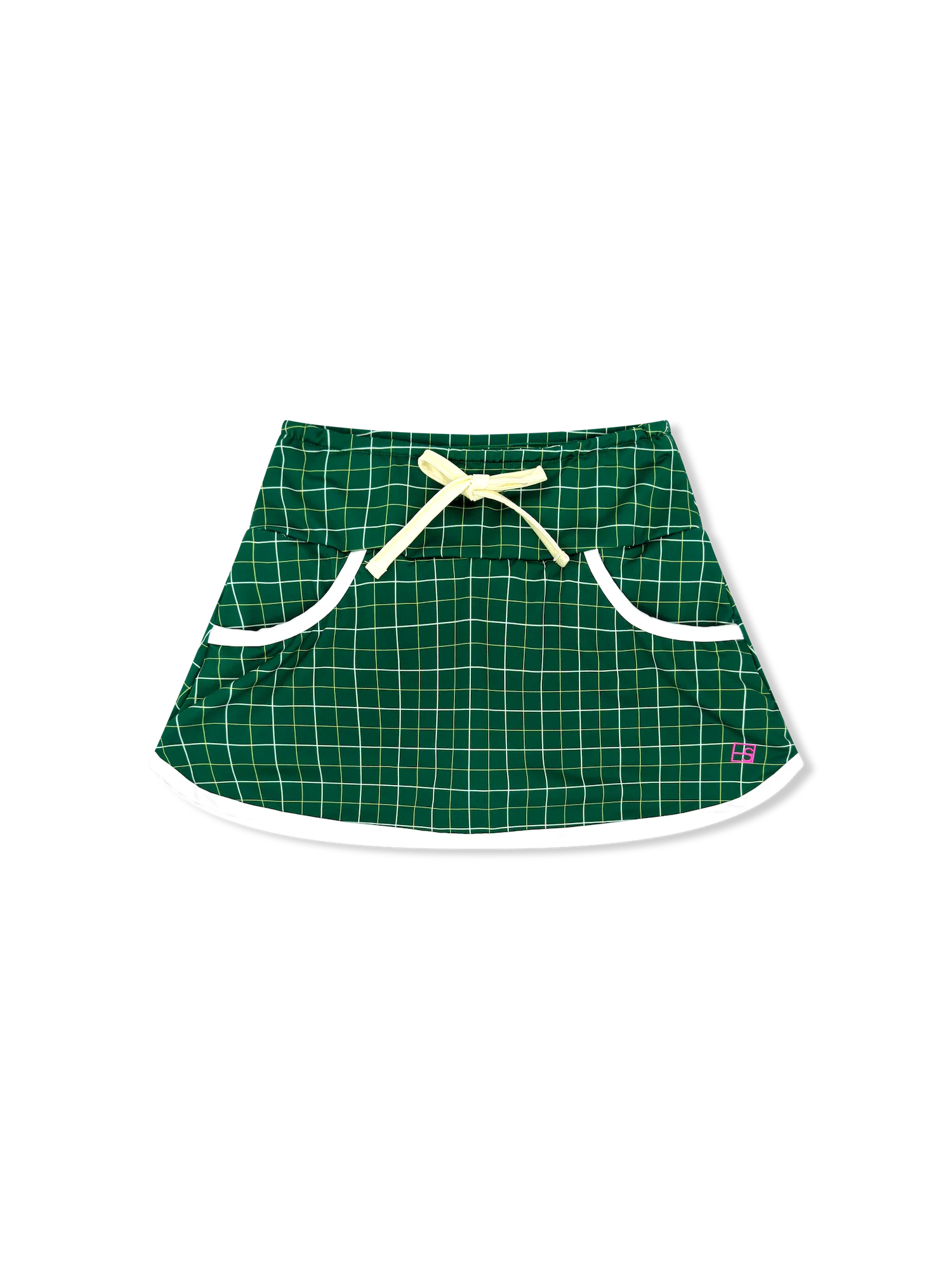 Set Athletics: Tiffany Tennis Skort - Country Club Windowpane, Sunshine Yellow