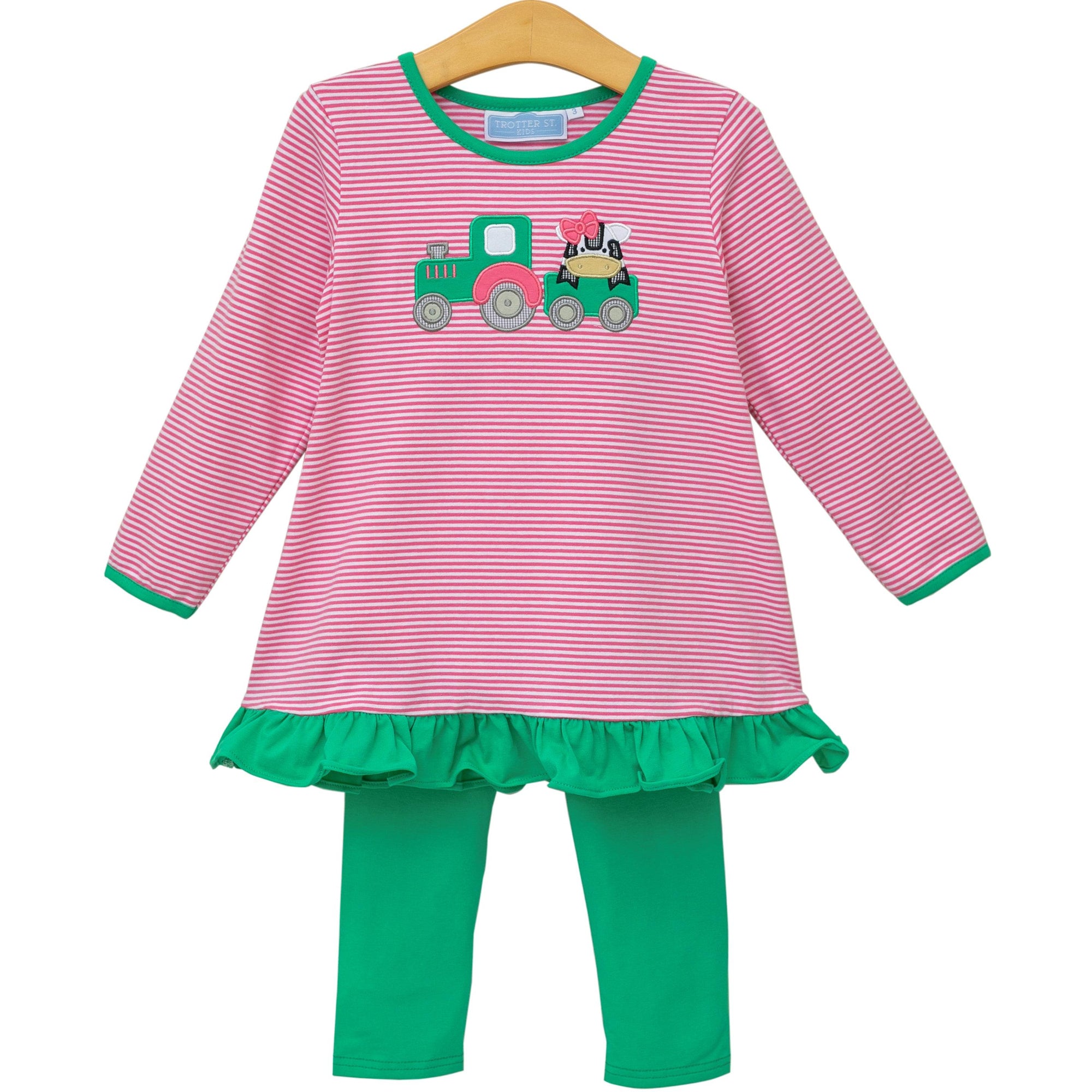 Trotter Street: Tractor Ruffle Pants Set