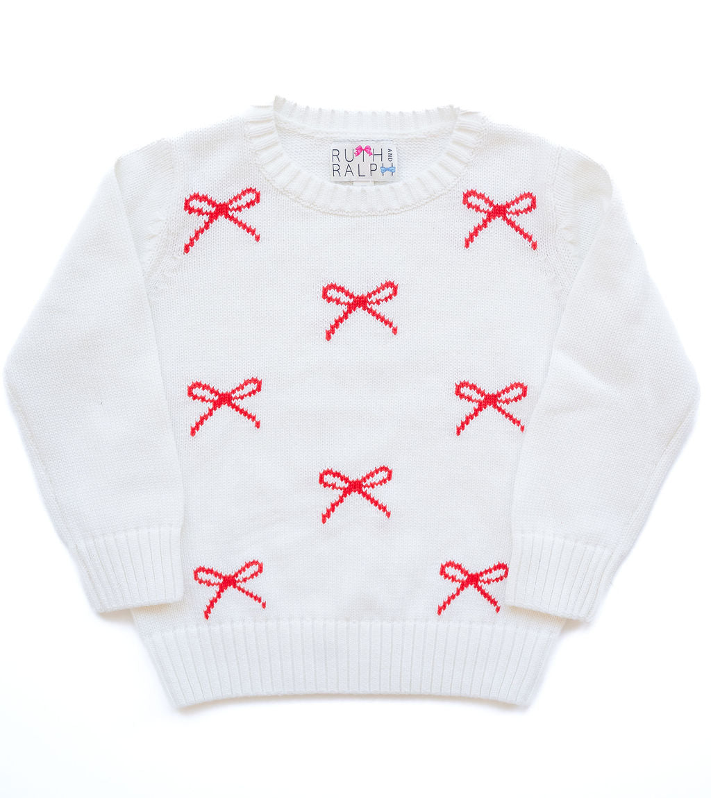 Ruth & Ralph: Red/White Bows Sweater