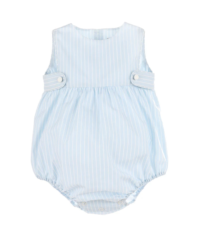 Sophie & Lucas:  Boys Blue Stripe Seaside Bubble with Tabs