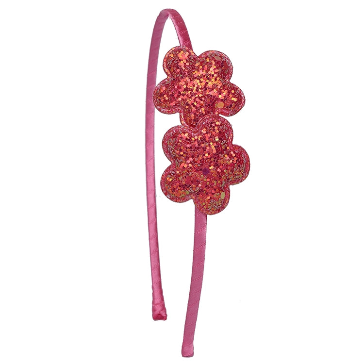 Puff Flower Headband - Hot Pink