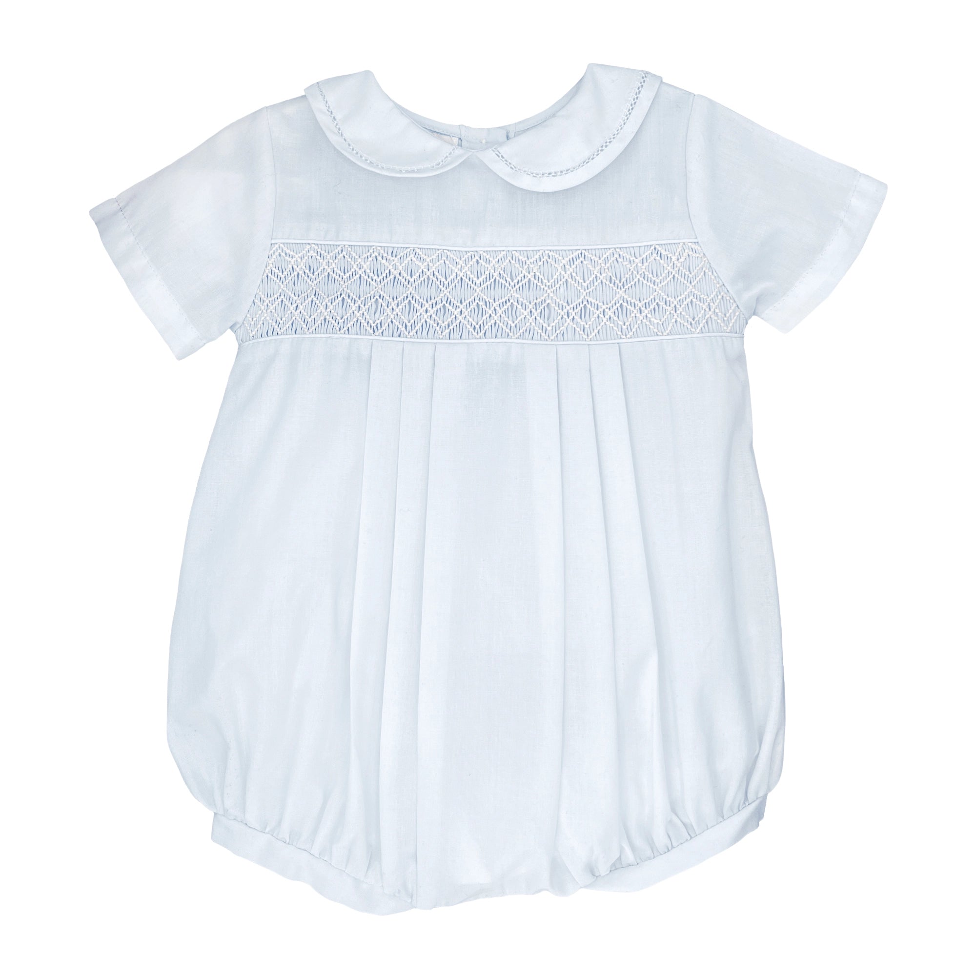 Petit Ami: Romper with Smocking - Blue