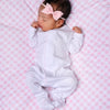 Magnolia Baby: Solid Essentials White Pink Footie