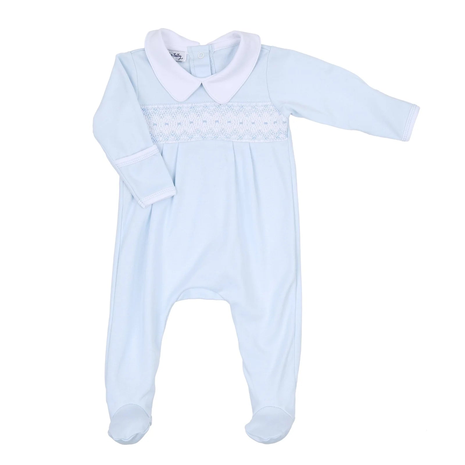 Magnolia Baby: Freya & Finn Smocked Collared Boy Footie