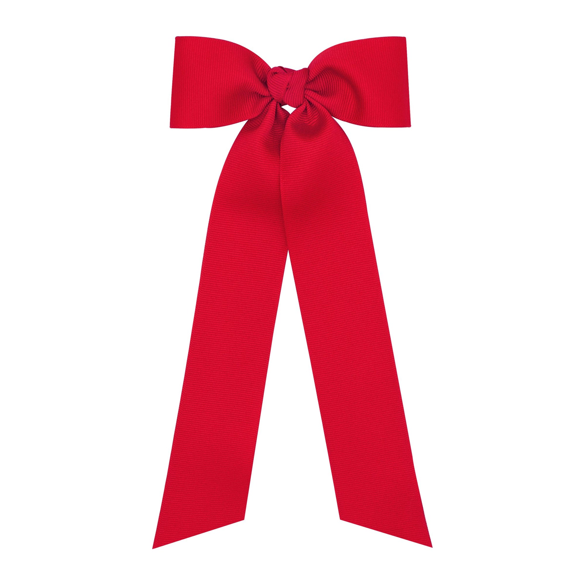 wee ones: Medium Grosgrain Hair Bowtie with Knot Wrap and Streamer Tails - Red